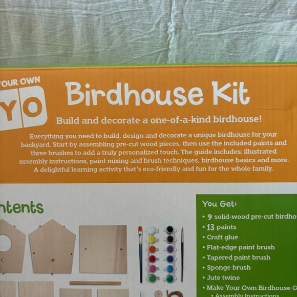 🎄🎁MindWare Make Your Own Birdhouse Kit Ages 5 and Up New - Picture 9 of 12